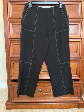 Karl Lagerfeld Black Pants with White Contrast Topstitch